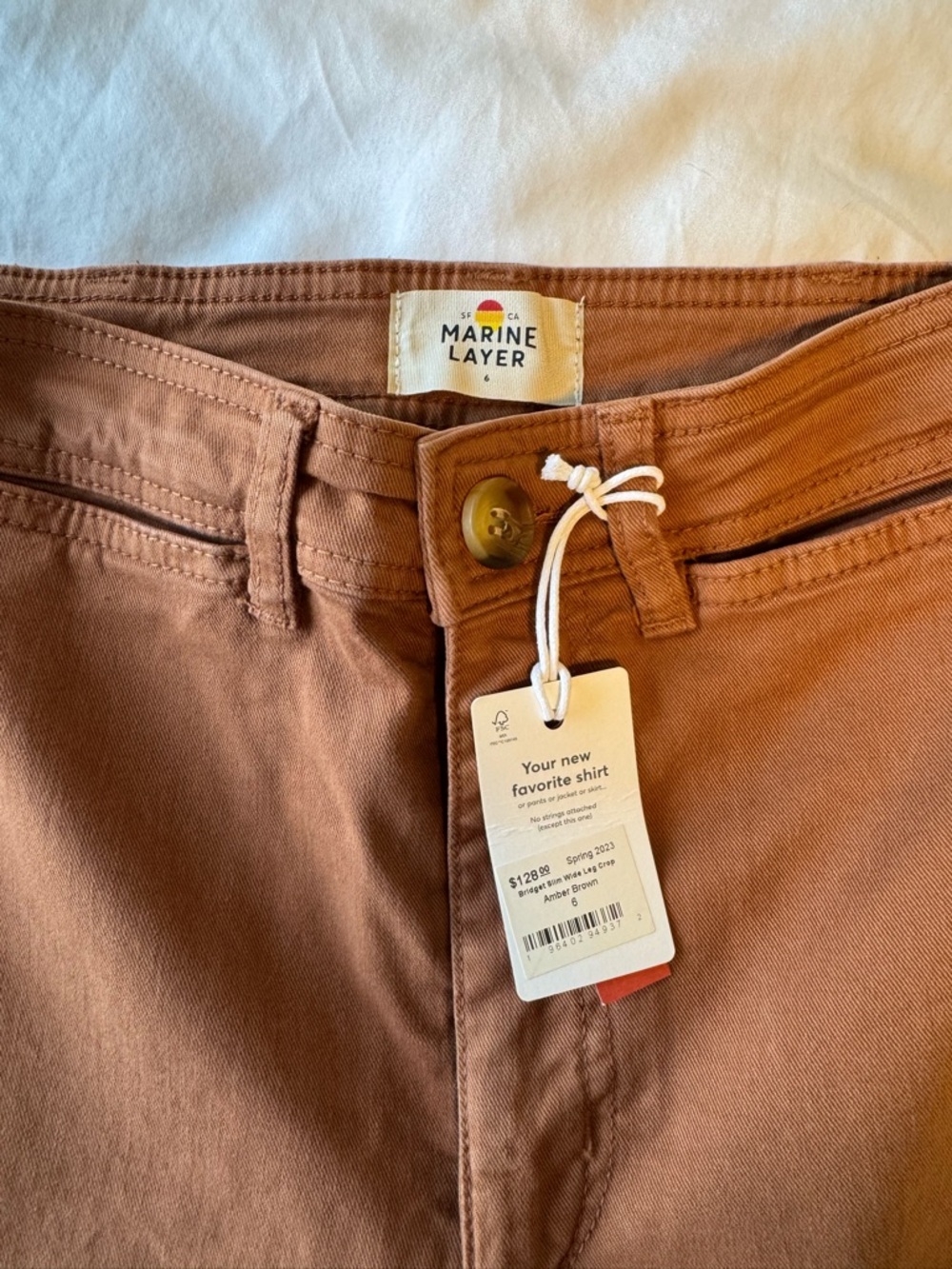 Marine Layer Wide Leg Pants in Rust - Picture 4 of 6